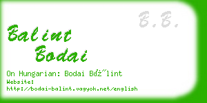 balint bodai business card